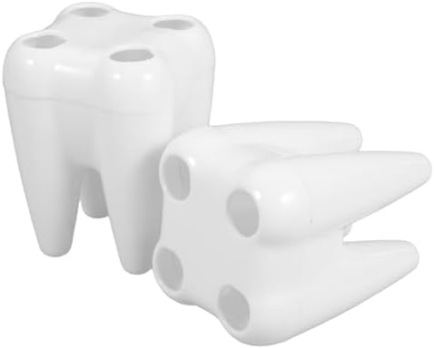 HOOTNEE 2pcs Tooth-Shaped Toothbrush Holder