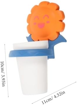 Healeved Cartoon Toothbrush Holder with Cup Wall Mounted Bathroom Storage