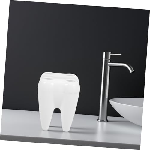 Cabilock 2pcs Cute Tooth Shaped Brush Holder