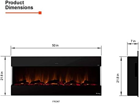 e-Flame USA Hampshire 50-inch Wall Mount LED Fireplace