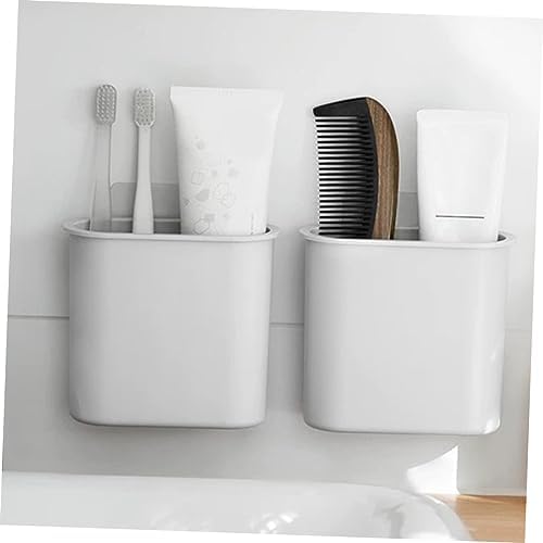 LIFKOME Wall Mounted Toothbrush Holder with Suction Cup Drainage Design