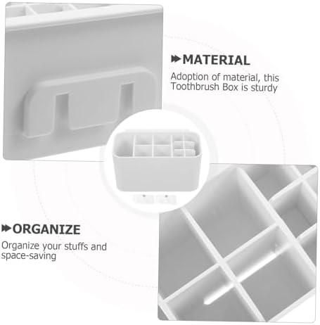 Happyyami White Toothbrush Holder Storage Box