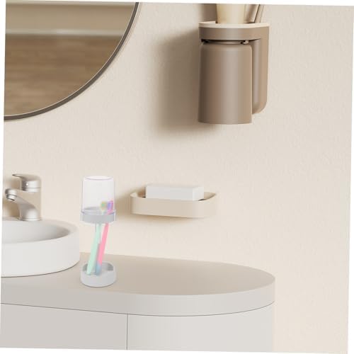 GLEAVI Toothbrush Holder with Cover and Rinse Cup