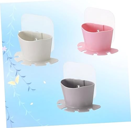 Yardenfun Self Adhesive Suction Cup Toothbrush Holder Wall Mounted Organizer
