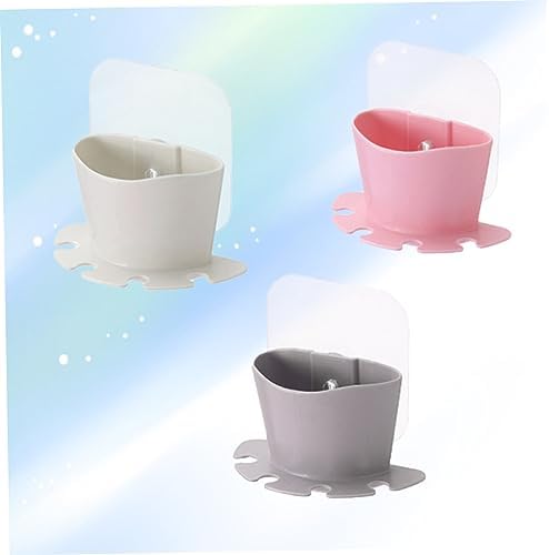 Yardenfun Self Adhesive Suction Cup Toothbrush Holder Wall Mounted Organizer