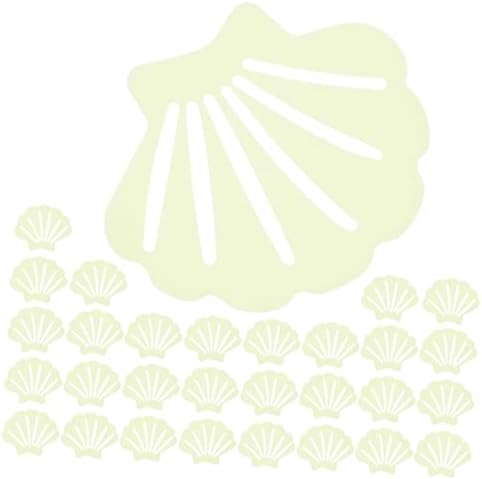 PRETYZOOM 30PCS Bathtub Non-Slip Stickers Shell Shape Decals