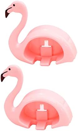 2pcs Pink Flamingo Wall-Mounted Toothbrush Holder