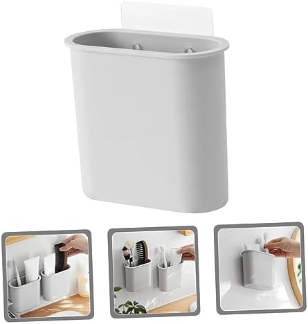 LIFKOME Wall Mounted Toothbrush Holder with Suction Cup Drainage Design