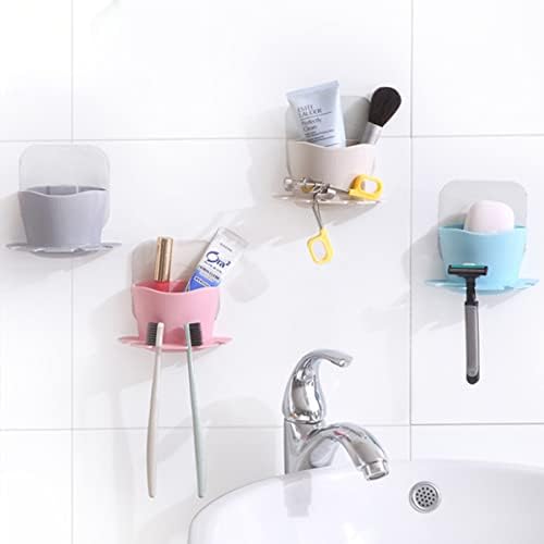 PRETYZOOM Wall Mounted Toothbrush Holder with Suction Cup and Slots