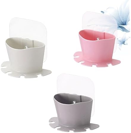 Sosoport Self-Adhesive Suction Cup Toothbrush Holder with Storage