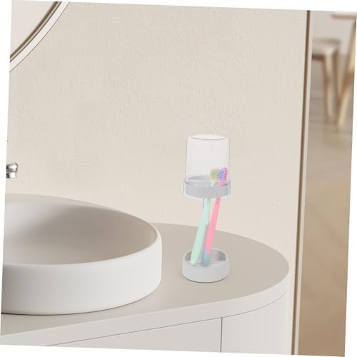 FIXOSHEE Toothbrush Holder with Drain Tray and Cover 1