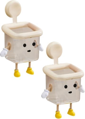 Cute Robot Bathroom Organizer with Suction Cup Mount