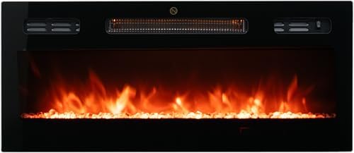 30 Inch Wall Electric Fireplace with Realistic Flame and Quiet Operation