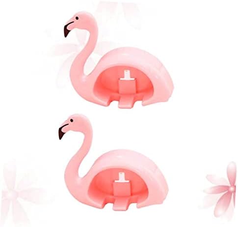 2pcs Pink Flamingo Wall-Mounted Toothbrush Holder