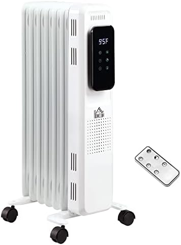 HOMCOM 2475 Electric Space Heater with 3 Modes Timer Remote 1500W White