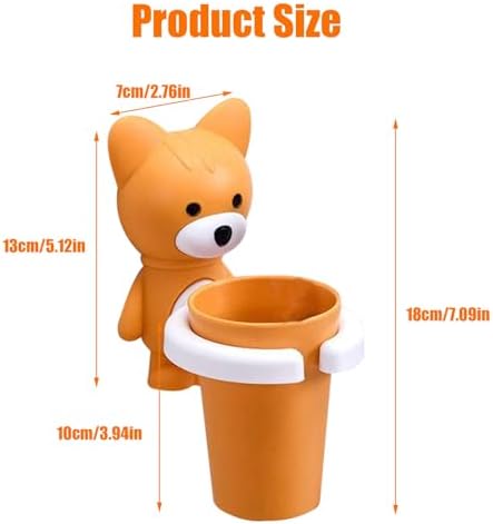 BEAHING Kids Toothbrush Holder with Cartoon Fox Design