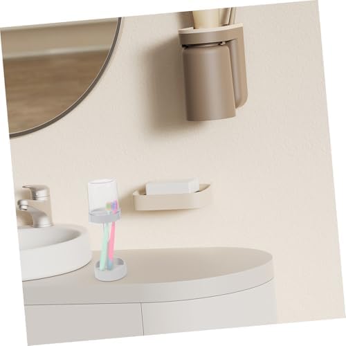 FIXOSHEE Toothbrush Holder with Drain Tray and Cover 1