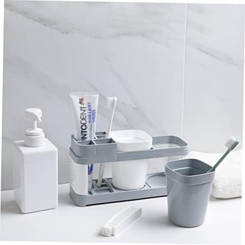 Luxshiny Suction Cup Toothbrush Holder with 2 Cups and 5 Slots