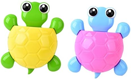 Ciieeo Cute Turtle Wall Mount Suction Cup Toothbrush Holder 4pcs Set