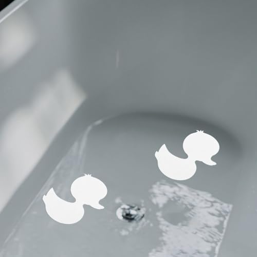 PRETYZOOM 20pcs Duck Non-Slip Bathtub Stickers White