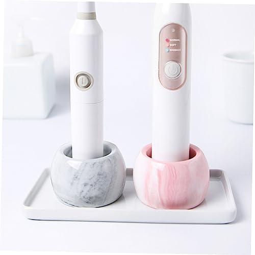 Ciieeo 3pcs Marble Toothbrush Holder Wall-Mounted 1