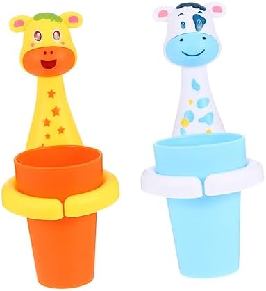 2Sets Cartoon Animal Toothbrush Cup Holder Storage for Bathroom
