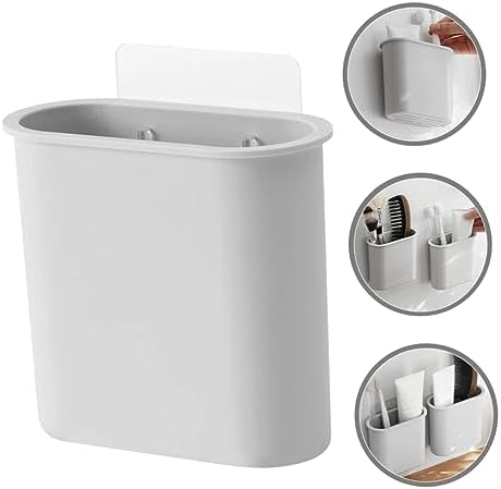 LIFKOME Wall Mounted Toothbrush Holder with Suction Cup Drainage Design