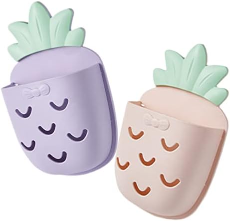 GLEAVI 2 Piece Pineapple Wall Mounted Toothbrush Holder