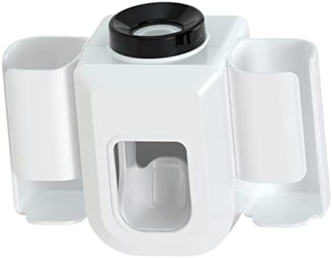 SOLUSTRE Wall Mount Toothpaste Dispenser with Toothbrush Holder