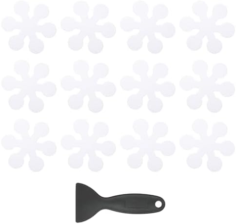 PATIKIL 12 Pcs Non-Slip Bathtub Stickers White Snowflake Shape