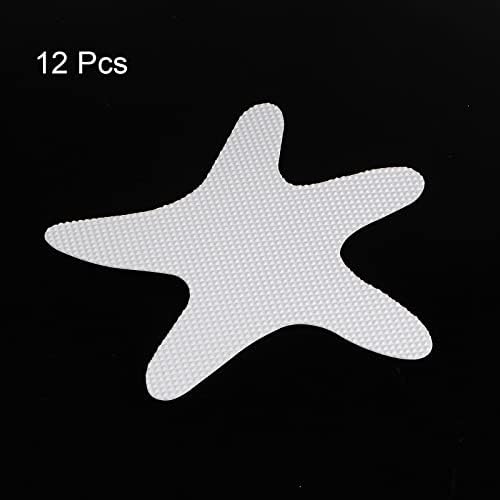 HARFINGTON 12pcs Non-Slip Bathtub Stickers White Starfish Design