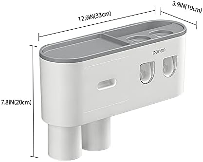 TuCao Toothbrush Holder with Dual Toothpaste Dispenser Kit