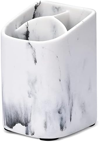 ZCCZ Toothbrush Holder - Premium White Marble Organizer