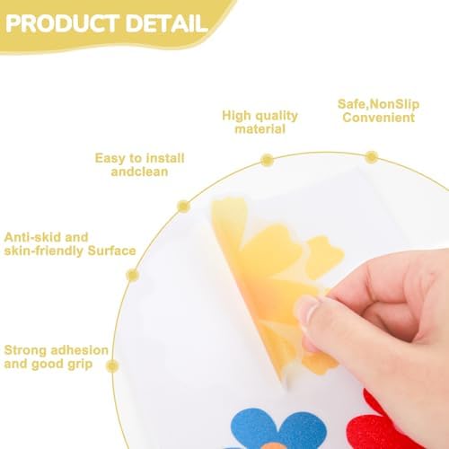 PRATIQUE Non Slip Bathtub Stickers Flower Design