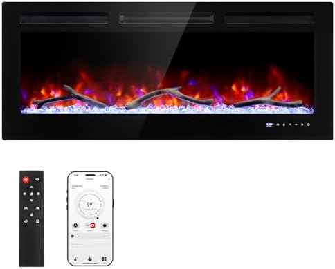 Cheerway 42 Smart WiFi Electric Fireplace with Timer and App Control