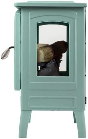 Country Living Infrared Electric Fireplace with Mineral Blue Finish