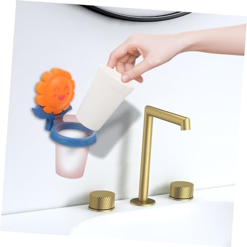 Healeved Cartoon Toothbrush Holder with Cup Wall Mounted Bathroom Storage