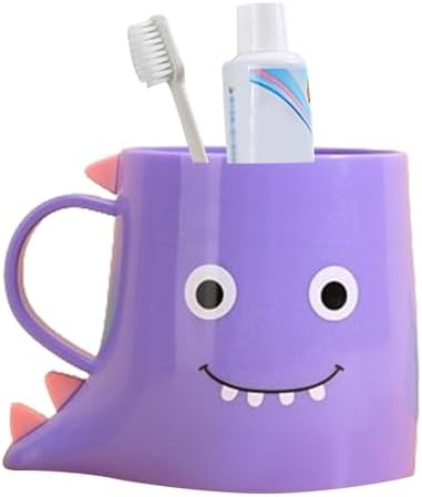 Dinosaur Toothbrush Holder with Wash Cup Purple