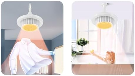 Ceiling Heater Fan Light with Remote Control 600W White 220V Bathroom Heater