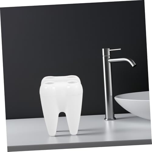 2pcs Cute Tooth Shaped Brush Holder for Bathroom