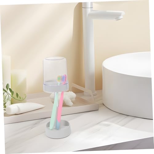 LIFKOME Modern Lamp Toothbrush Holder with Suction Cup