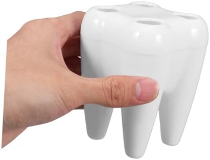 Cabilock 2pcs Cute Tooth Shaped Brush Holder