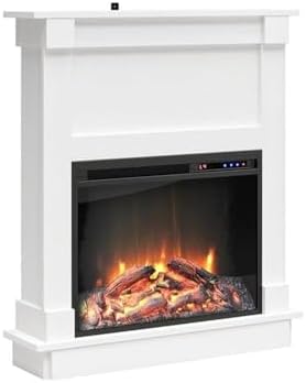 Ameriwood Home Ellsworth Electric Fireplace with Mantel White