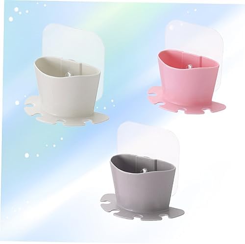 Sosoport Self-Adhesive Suction Cup Toothbrush Holder with Storage
