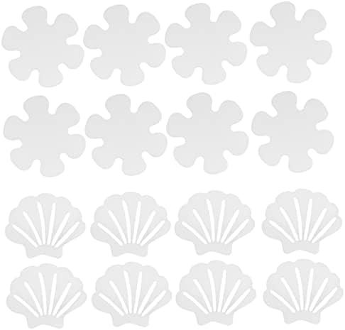Unomor 2 Sets Non-Slip Bathtub Stickers with Flower Shell Design