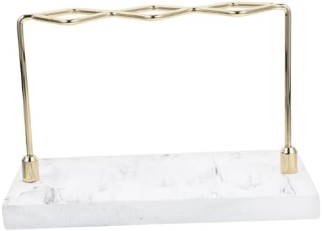 HEALLILY Marble Textured Toothbrush Holder Stylish Bathroom Organizer