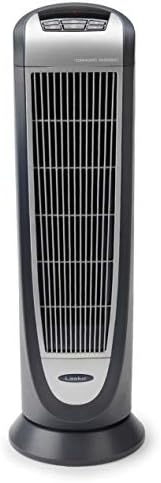 Lasko 1500W Oscillating Ceramic Tower Heater with Remote and Timer Black