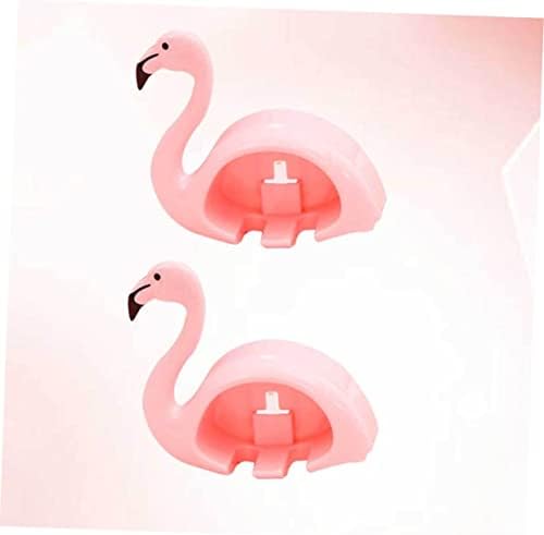 2pcs Pink Flamingo Wall-Mounted Toothbrush Holder