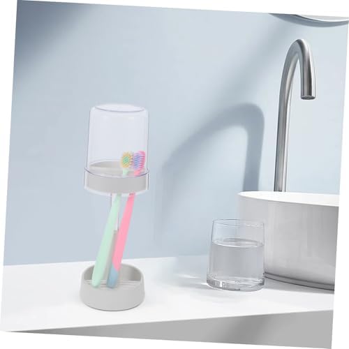 BUGUUYO Toothbrush Holder with Cover and Cup Slots 1