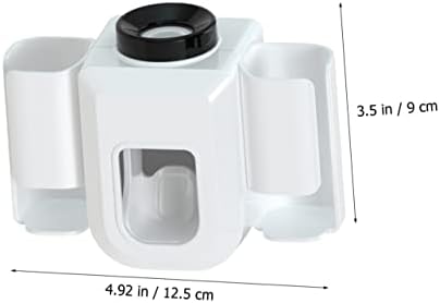 SOLUSTRE Wall Mount Toothpaste Dispenser with Toothbrush Holder